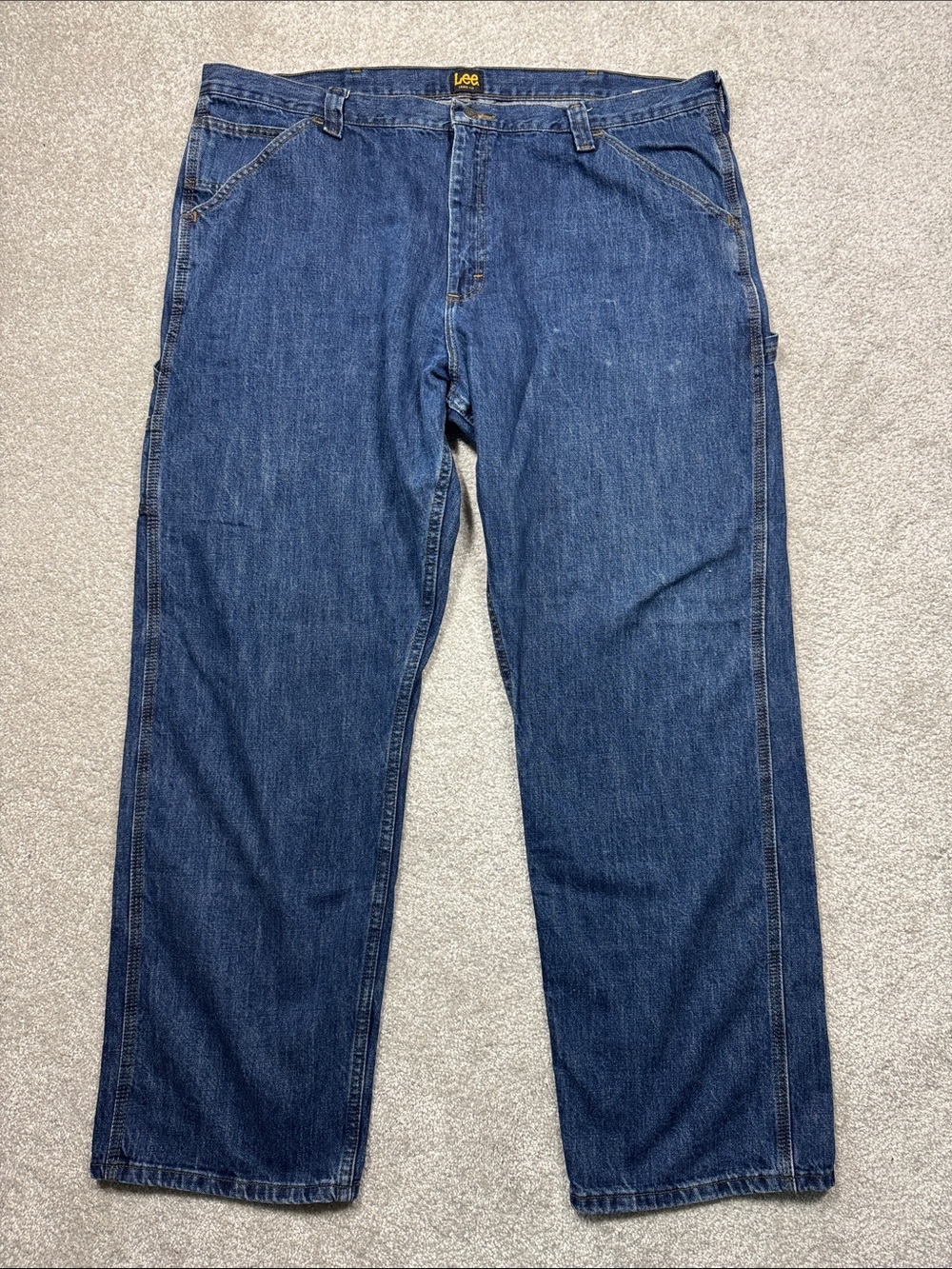 LEE LOOSE FIT CARPENTER JEANS MEN'S SIZE 42X32 BLUE DENIM WORKWEAR